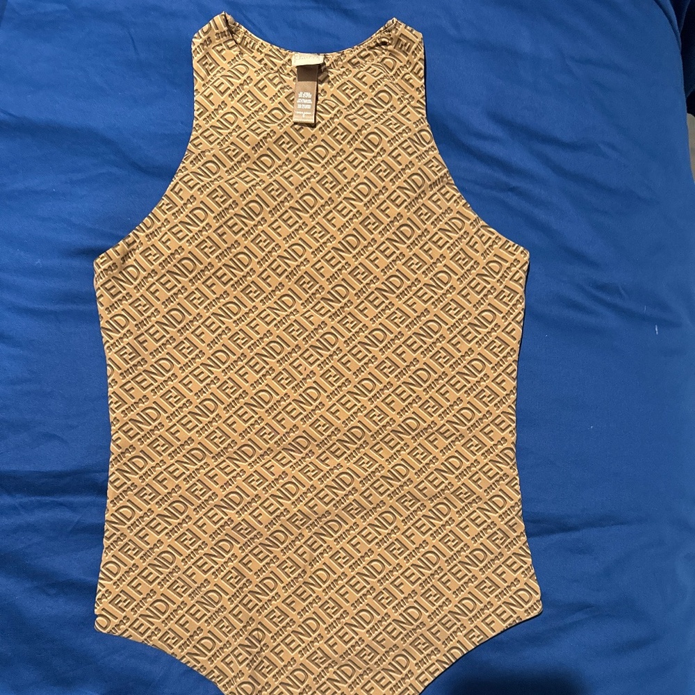 Skims s Fendi high neck sleeveless bodysuit